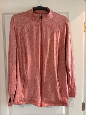 Heathered Coral Zip-Up Jacket